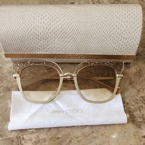 Jimmy Choo Gold Glitter Sunglasses